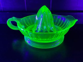 Vintage Uranium Glass Citrus Juicer