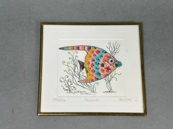 Block 'Quionda' Pencil Signed Limited Edition Colorful Fish Print