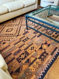 Afghan Kilim Carpet In Warm Sienna Tones 14 X 10