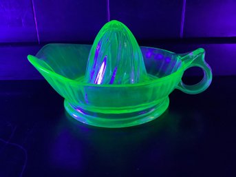 Vintage Uranium Glass Citrus Juicer #2