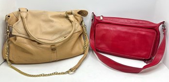 2 Vintage Leather Bags: Botkier Valentina Satchel & Red Perlina New York