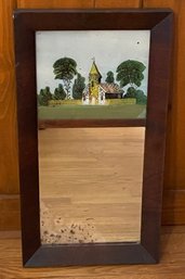 Antique Mirror With Reverse Glass Image