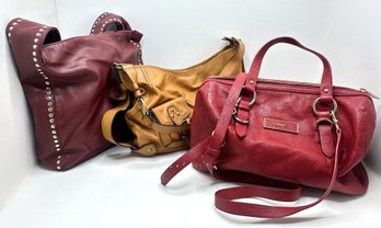 3 Leather Bags: DKNY, Nine West & BCBGirls