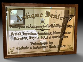 Gorgeous Vintage Antique Dealer Advertising Mirror 39' X 27 1/8'