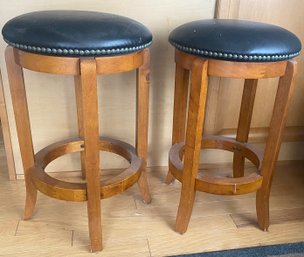 Pair Of Swivel Top Bar Stools