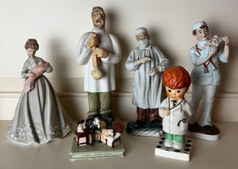 Doctor Figurines And Mother And Child Figurine