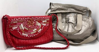 LeSportsac Nylon Tote Bag & Hand Made Straw Bag From The Phillipines