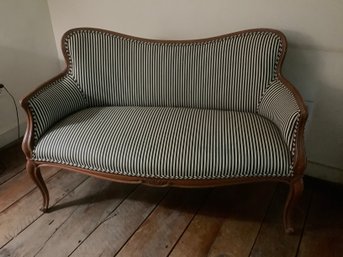 Dark Blue And White Stripe Settee