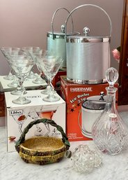 Vintage Barware & Entertainer's Glassware Collection Lot