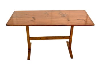 English Country Pine Trestle Table - Circa 1880s - 1920s