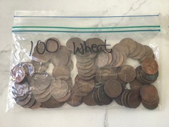 100 Wheat Pennies Lot #108