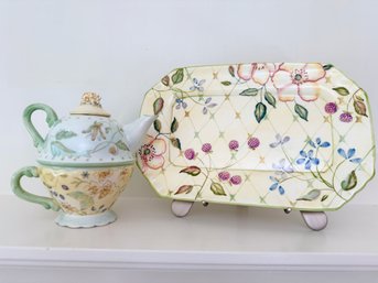 Tracey Porter Tray & Tea Pot