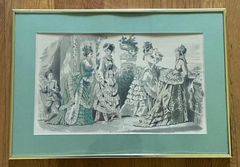 Antique Framed French Fashion Print