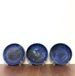 Toshiko Takaezu Early And Rare Plates With 1 Having Been Repaired Signed