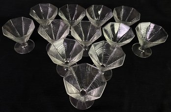 Matching Clear Glass Sherbet Glasses Set