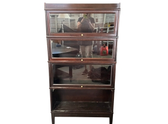 Hale Mahogany Four Stack Barrister Bookcase - Glass Drawer Fronts