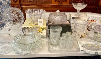 Large Cut Crystal & Glassware Lot - Fifth Ave, Shannon By Godinger & Dublin