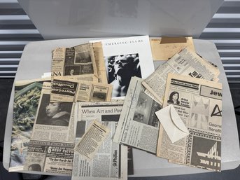 Vintage Art Ephemera Lot Gallery Letters Newspaper Clippings Old Masters Agam