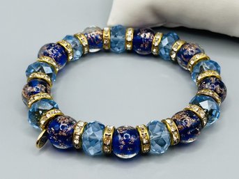 Beautiful Murano Glass Beaded Bracelet From Italy