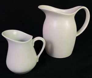 Ceramic White Pitcher Dish Pair