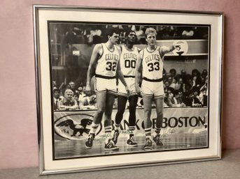 Boston Celtics Big Three Framed Print Larry Bird / Robert Parish / Kevin McHale Facsimile Autographs #7