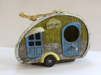 Resin Birdhouse Camper In The Adirondack Style