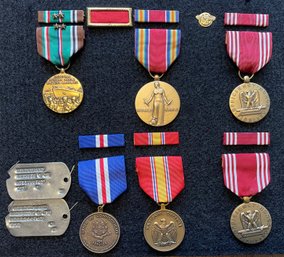 WW II Medals And Dog Tags Etc Of The Home Owner