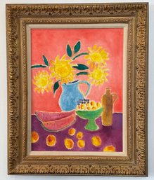 Framed Oil On Canvas Still Life