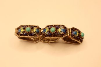 Silver And Enamel Bracelet
