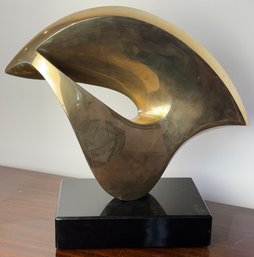 Abstract Brass Sculpture Signed B. McGeehan