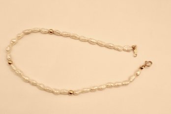 14K Gold With Fresh Water Pearl Bracelet