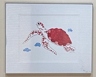 Framed Sea Turtle Art Piece