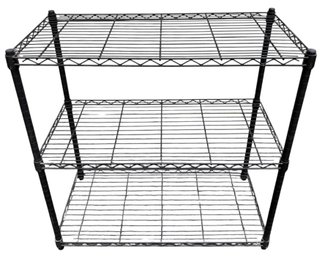Black 3-Tier Adjustable Wire Shelving Unit