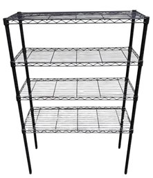 Black 4-Tier Adjustable Wire Shelving Unit