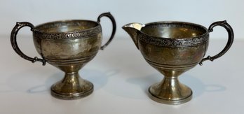 Lunt Silver Reinforced Sterling Creamer And Sugar