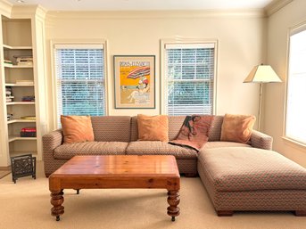 Custom R. Jones Section Sofa In Frank Lloyd Wright Inspired Upholstery