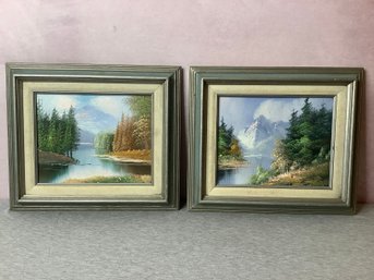 Lot Of 2 - Vintage Paintings On Board Of Colorful Landscape Scenes (SIGNED) #15