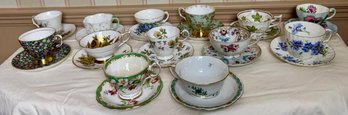 Thirteen Vintage Tea Cups And Saucers