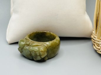 Natural Green Jadeite Jade Ring - Cambodia