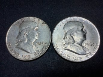 1948 & 1963 Franklin Half Dollars Currency Lot #46