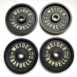4 Weider 5 Pound Barbell Weights