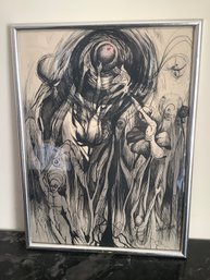 Black & White Abstract Ink Art