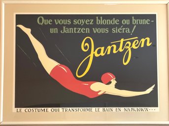 Large Vintage French Jantzen Swimsuit Poster