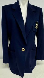 Beautiful Vintage ESCADA Wool & Cashmere Womens Blue Blazer Size 42