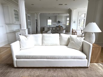 Palisades White Linen Deep Seat Sofa