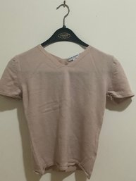 Giorgio Armani Le Collezioni Beige Short Sleeved V-neck Shirt