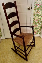 Antique 19th Century Ladder Back Rocking Chair