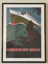 Vintage C 1939 Original Cosulich Line Trieste Travel Poster