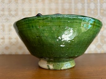 Stunning Green Pottery Bowl-Handmaid