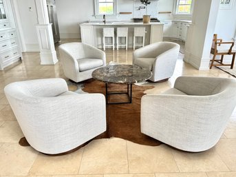 Pair All Modern Bennett Barrel Back Swivel Chairs (1 Of 2)
